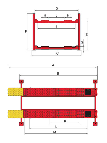 AMGO PRO-12ASX 12,000 Lbs 4-Post Alignment Lift Measurements